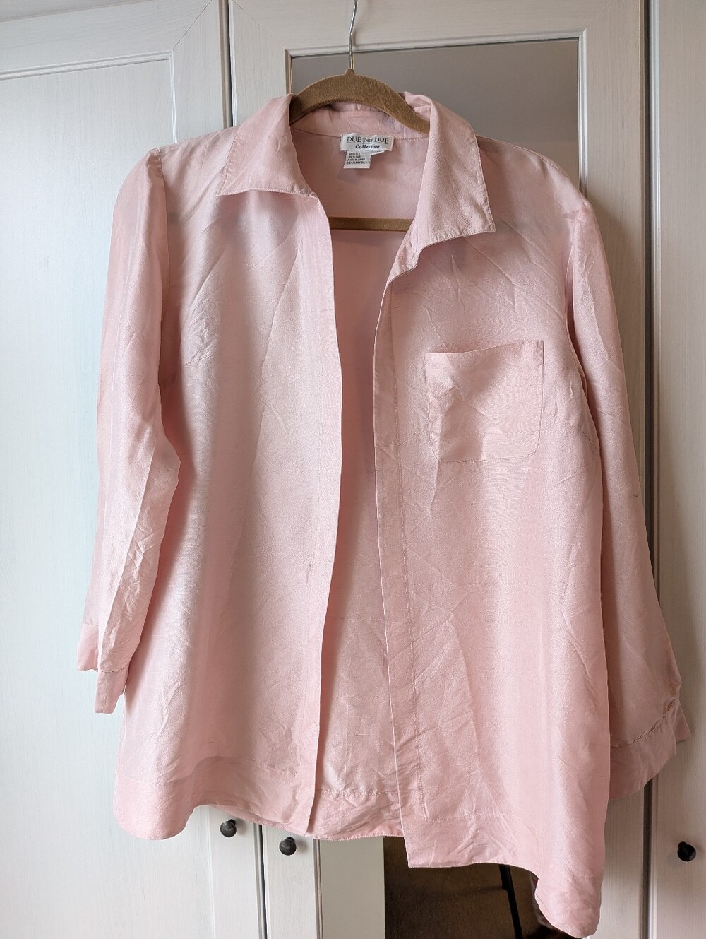 Pink Vintage Silk Blouse Medium Large. Size 10